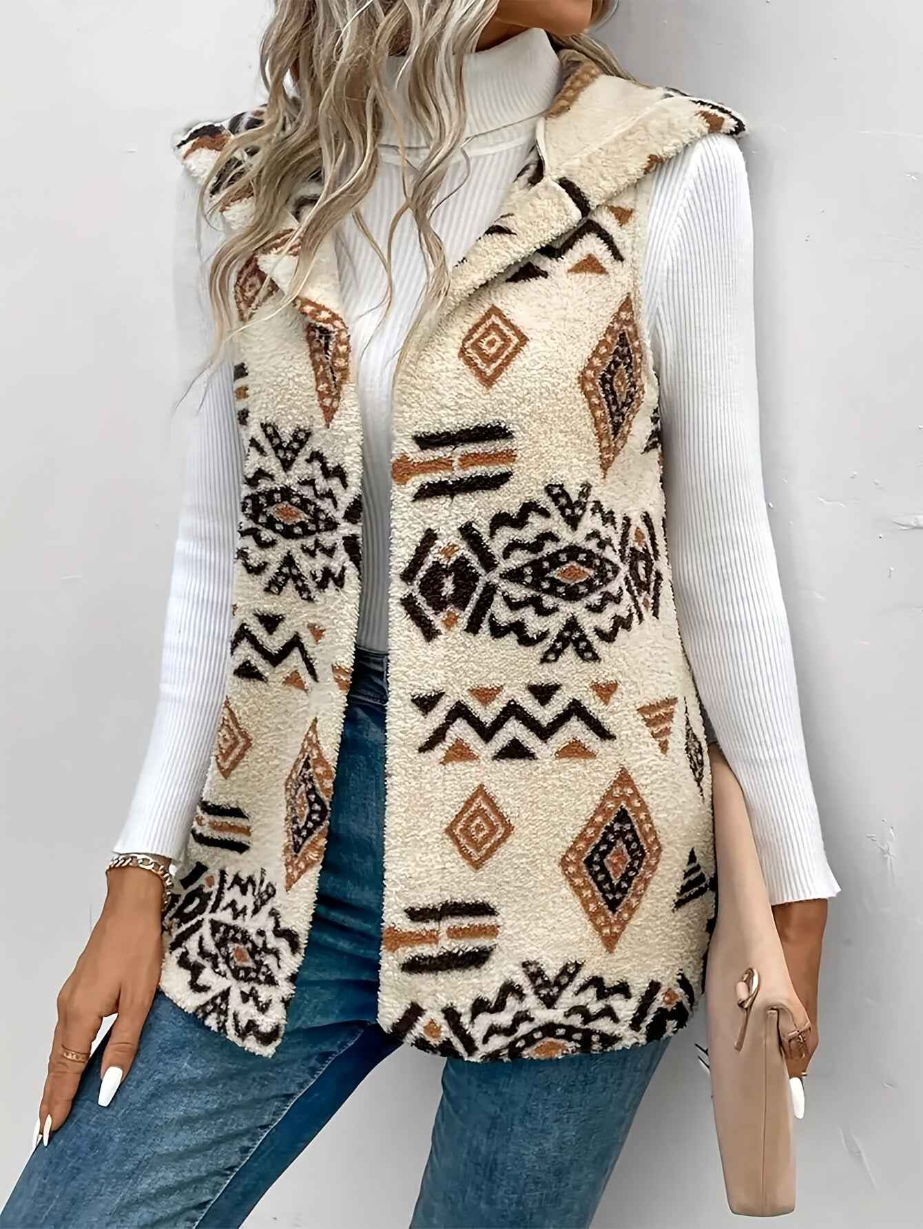 Women's Double-sided Printed Hooded Vest - VEX CLUB HOUSE