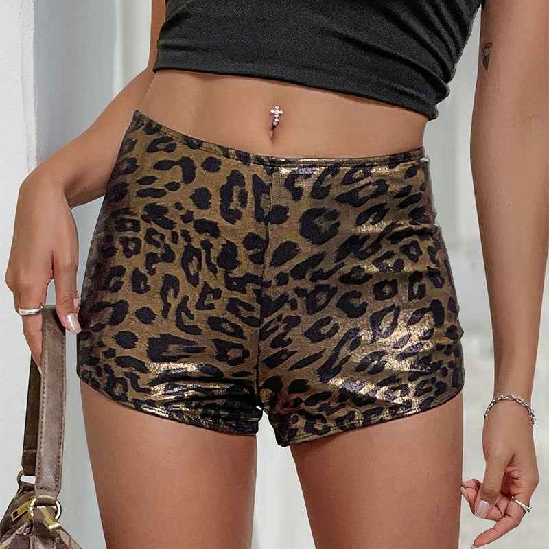European And American Sexy Shorts Low Waist Irregular Leopard Print Hot Pants For Women - VEX CLUB HOUSE