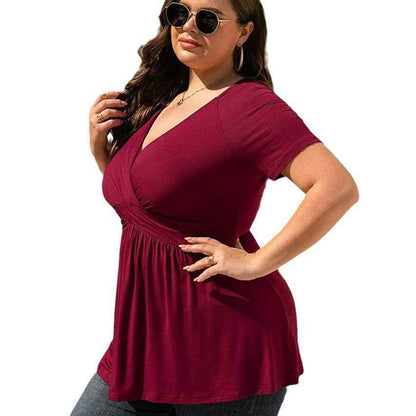 Women's Plus Size T-shirt V-neck Top - VEX CLUB HOUSE