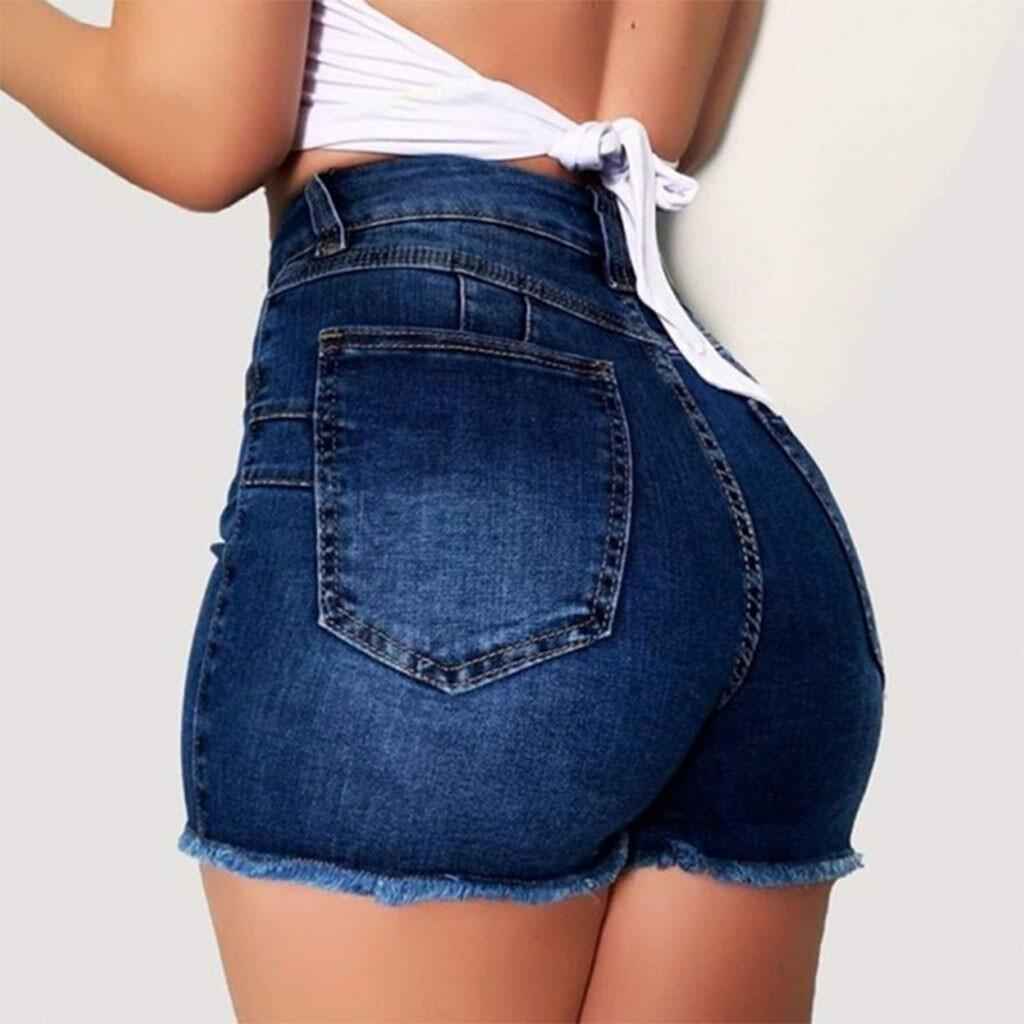 Stretch Slim Fit Ripped Tassel Denim Shorts For Women - VEX CLUB HOUSE