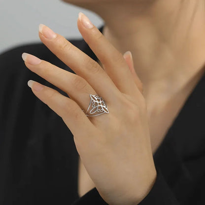 Twisted Infinity Celtic Knot Ring Irish Witch Knot Stainless Steel Rings For Women Men Witchcraft Jewelry - VEX CLUB HOUSE