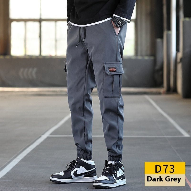 Men's Loose All-match Multi-pocket Wear-resistant Solid Color Ankle Banded Working Pants - VEX CLUB HOUSE