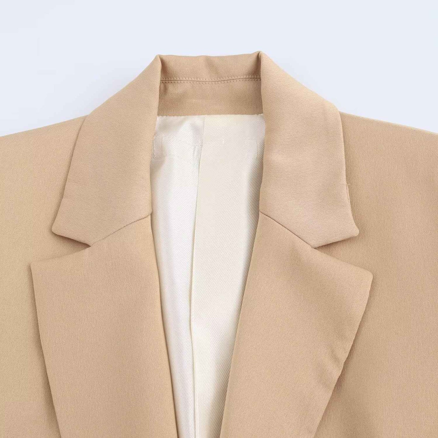 The Casual Long-sleeve Blazer Is Made From A Silk-like Satin Fabric - VEX CLUB HOUSE