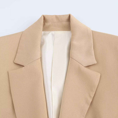 The Casual Long-sleeve Blazer Is Made From A Silk-like Satin Fabric - VEX CLUB HOUSE