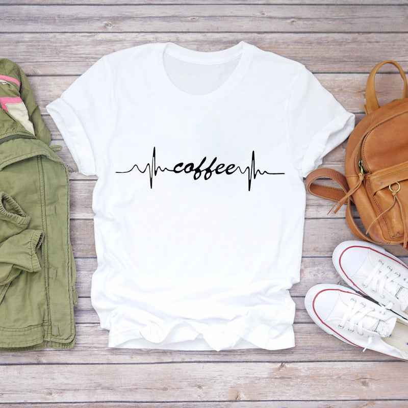 Watercolor Love Fashion Print Short-sleeved T-shirt Women's Trend - VEX CLUB HOUSE