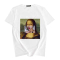 Women's Summer Spoof Oil Painting Print Round Neck T-shirt Top - VEX CLUB HOUSE