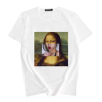Women's Summer Spoof Oil Painting Print Round Neck T-shirt Top - VEX CLUB HOUSE