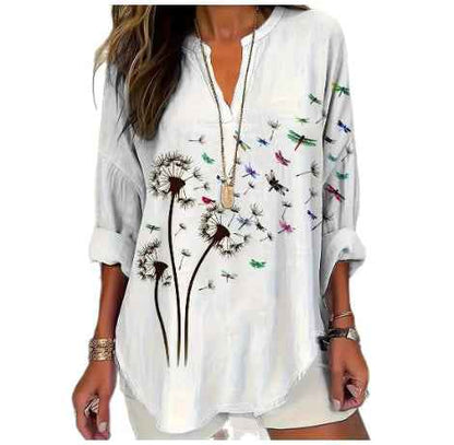 Womens Stand Collar Button-Down Drop Shoulder Long-Sleeve Top - VEX CLUB HOUSE