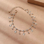Butterfly Tassel Anklet Colorful Oil Necklace Flowers Leaves - VEX CLUB HOUSE