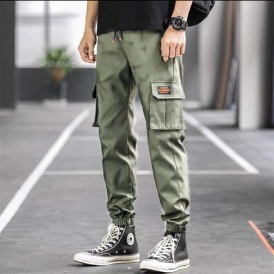 Men's Loose All-match Multi-pocket Wear-resistant Solid Color Ankle Banded Working Pants - VEX CLUB HOUSE