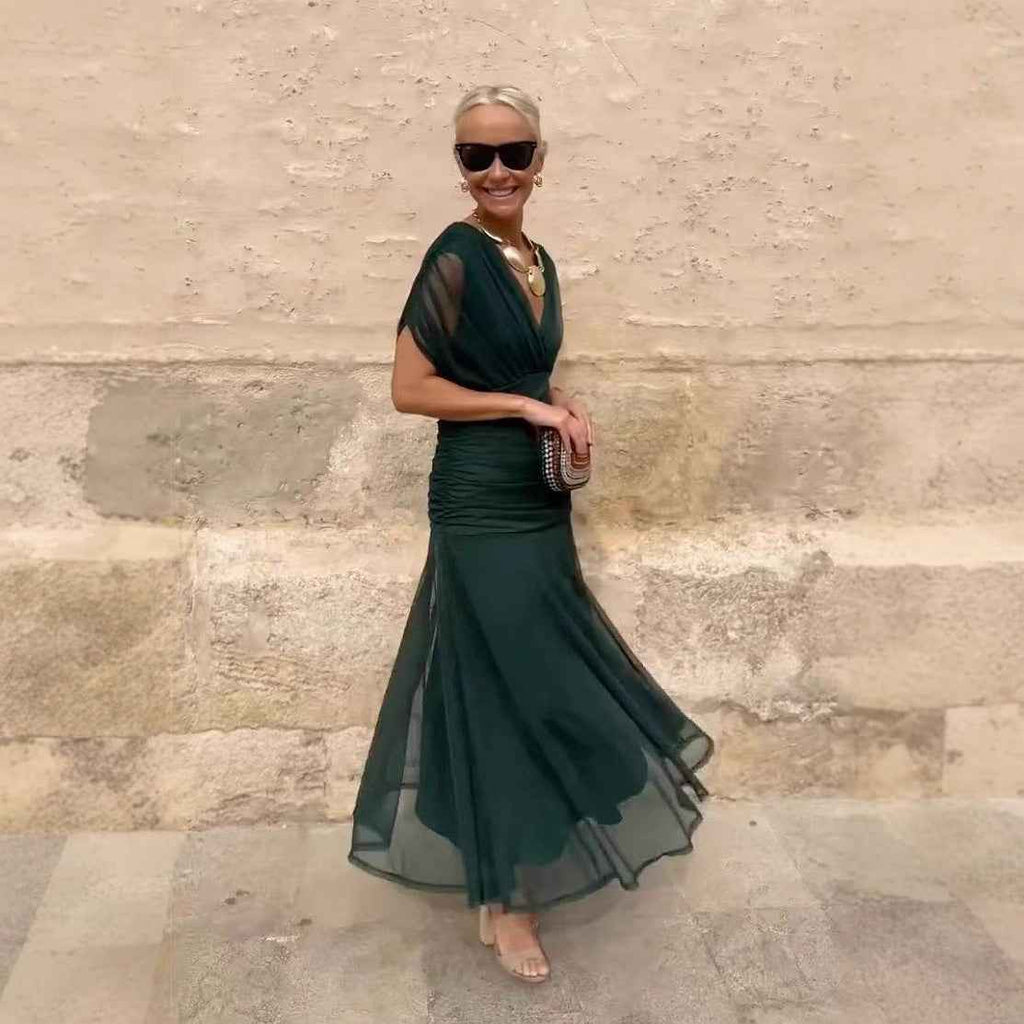 European And American SpringSummer Mesh Printed Camisole Dress - VEX CLUB HOUSE