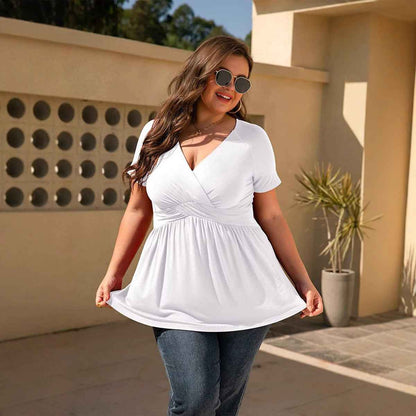 Women's Plus Size T-shirt V-neck Top - VEX CLUB HOUSE