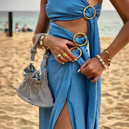 Womens Fashionable And Sexy Strapless Sleeveless Dress - VEX CLUB HOUSE