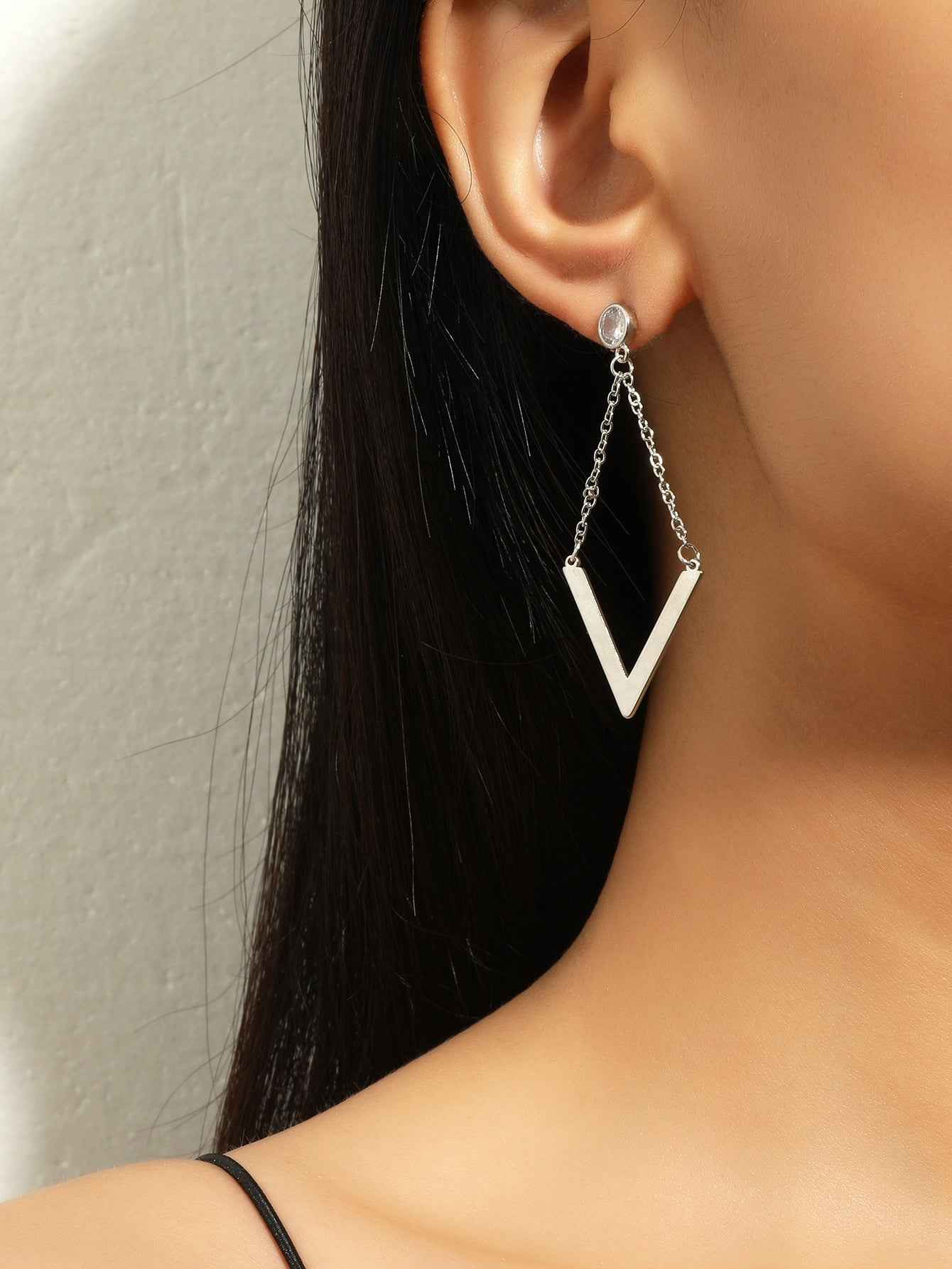 Zircon Earrings Simple Personality Long Elegant Earrings Women - VEX CLUB HOUSE