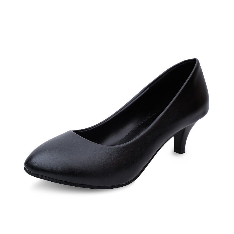 Round Toe Women's Shoes Large Size Thick Heel - VEX CLUB HOUSE