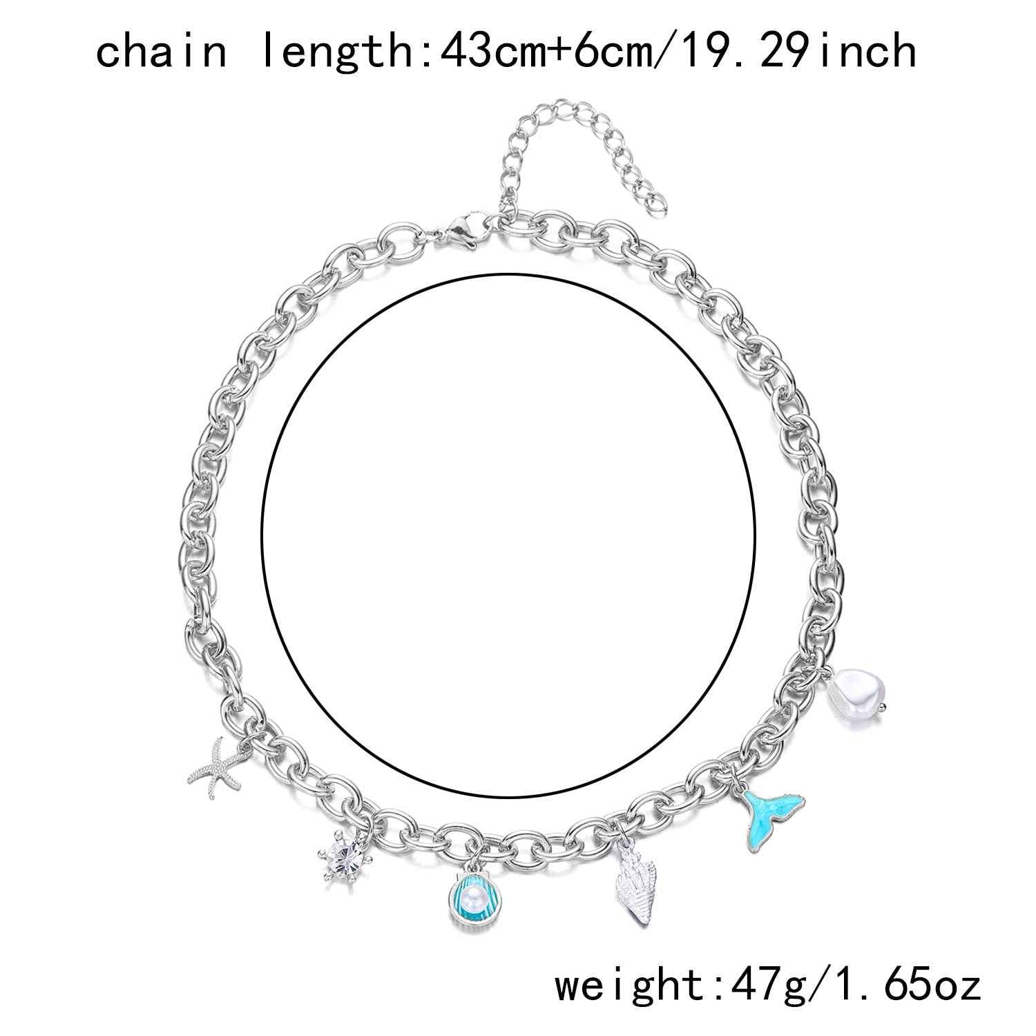 Women's Fashion Starfish Pearl Shell Fishtail Multi-pendant Necklace Bracelet - VEX CLUB HOUSE