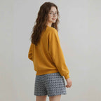 Fashionable Plaid Knitted Shorts For Women - VEX CLUB HOUSE