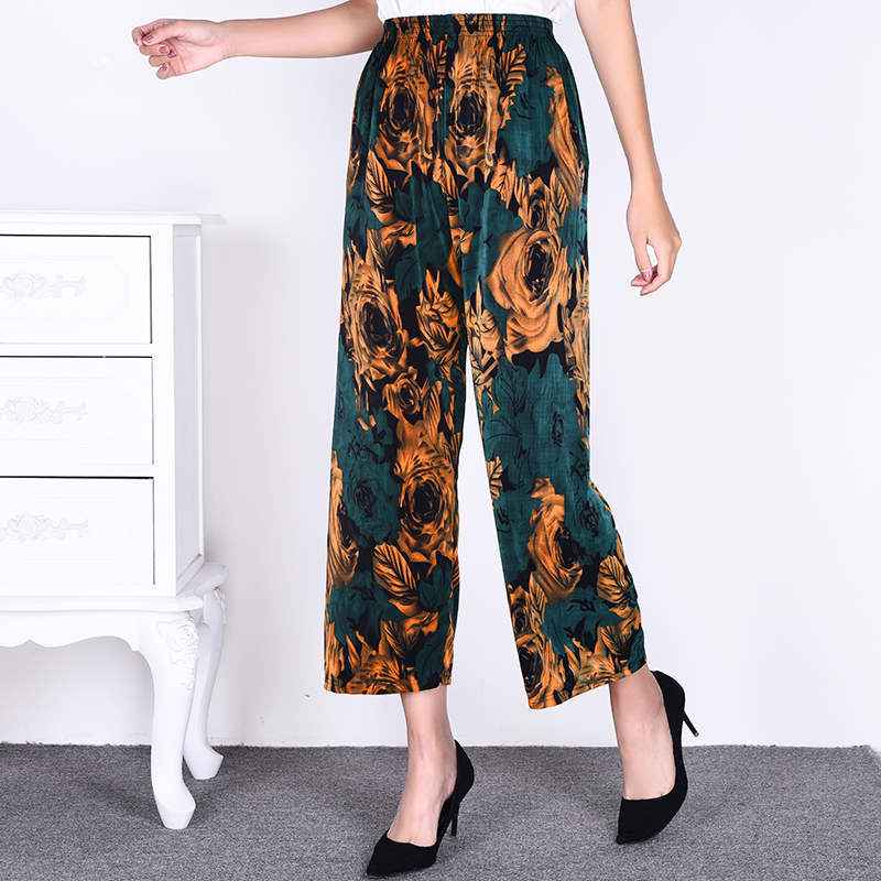 Women's Plus-sized Ice Silk Elastic Pants Cropped Straight - VEX CLUB HOUSE
