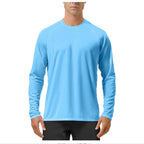 Quick-drying Solid Color Round Neck Sports Training Stretch Sun Protection Long Sleeve - VEX CLUB HOUSE