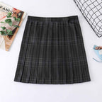 Women's High Waist Plaid Uniform Pleated Skirt - VEX CLUB HOUSE