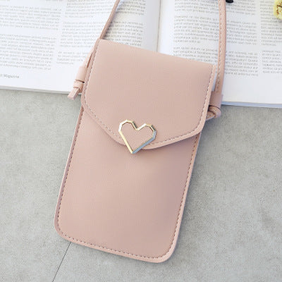 Love Buckle Mobile Phone Bags For Women Transparent Touch Screen Wallet Crossbody Shouder Bags - VEX CLUB HOUSE