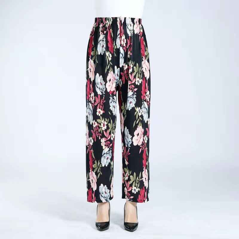 Women's Plus-sized Ice Silk Elastic Pants Cropped Straight - VEX CLUB HOUSE