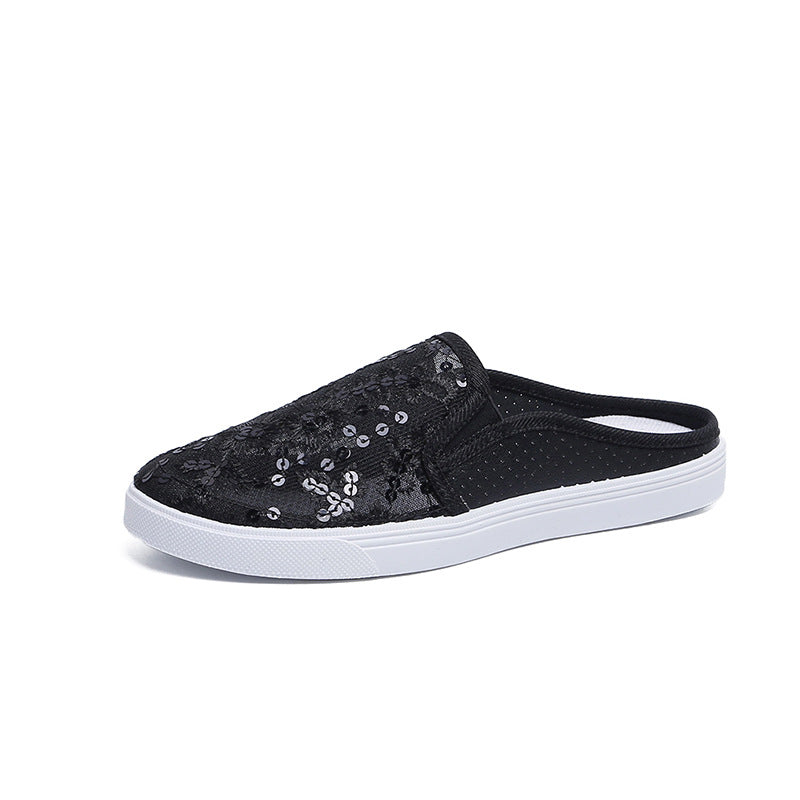 Lace Half Drag Women Viscose Shoes New Baotou - VEX CLUB HOUSE