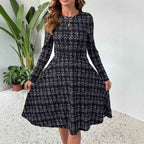 Long-sleeved Cinched Umbrella-style Dress - VEX CLUB HOUSE