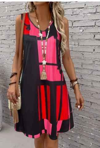 Casual Versatile And Stylish Striped V-neck Dress - VEX CLUB HOUSE