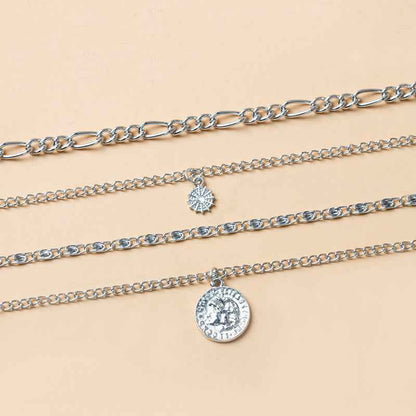 Chunky Gold Necklace Chunky Charm Necklace For Women Layered Gold Necklace For Women Silver Coin Necklace Jewelry Gifts For Women - VEX CLUB HOUSE