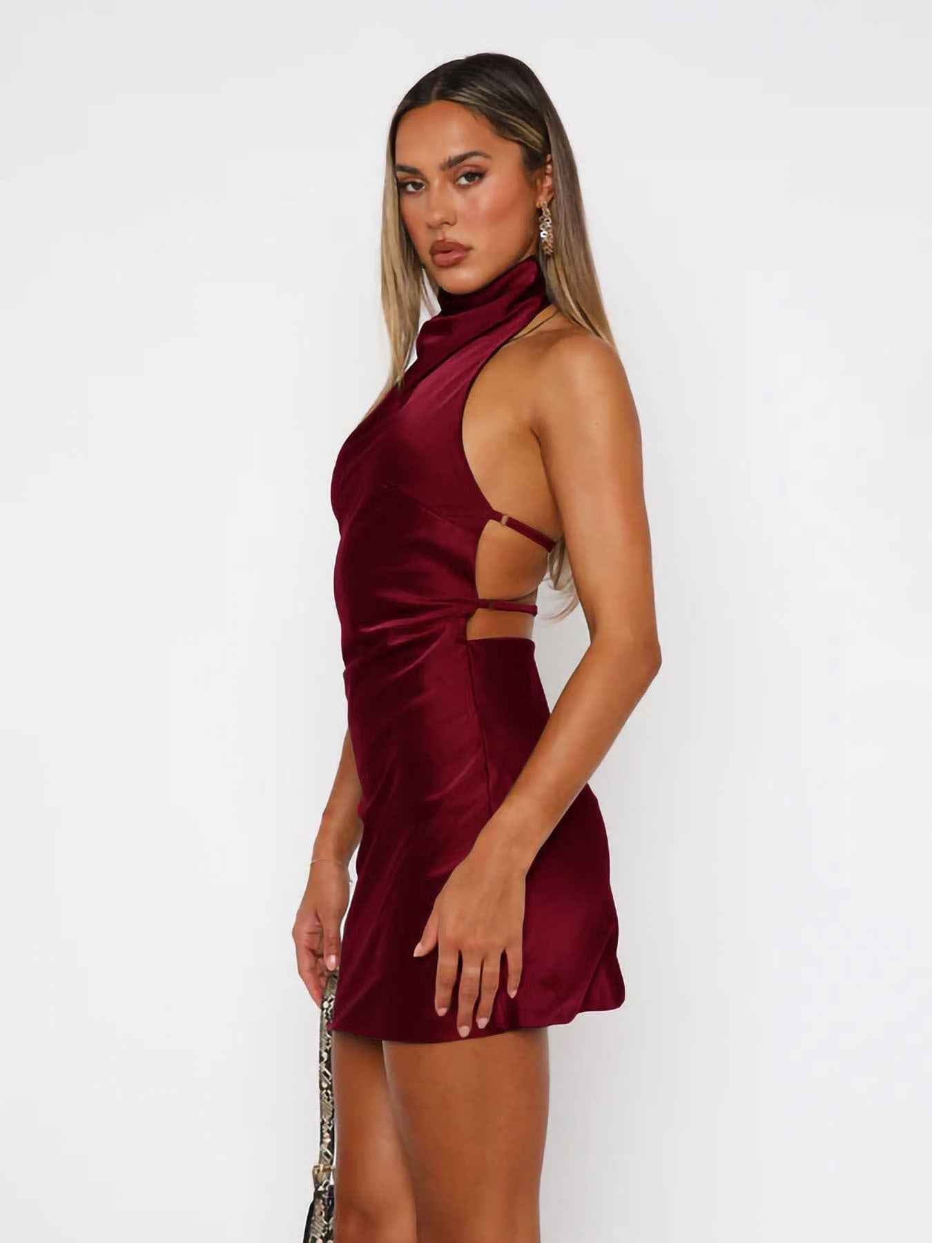 European And American Halter Backless Dress - VEX CLUB HOUSE