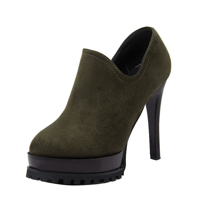 Women's Platform Round Toe Versatile Stiletto Shoes - VEX CLUB HOUSE