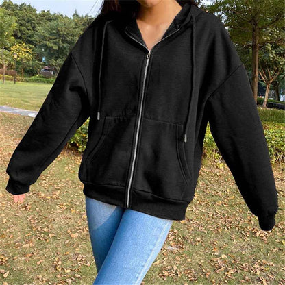 Fashion Women's Loose Street Zip Top - VEX CLUB HOUSE