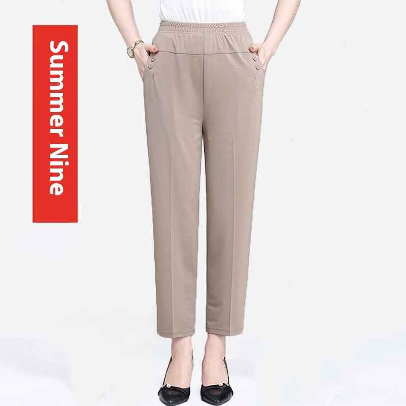 Summer Ice Silk Thin Casual Straight-leg Cropped Pants - VEX CLUB HOUSE