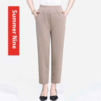 Summer Ice Silk Thin Casual Straight-leg Cropped Pants - VEX CLUB HOUSE