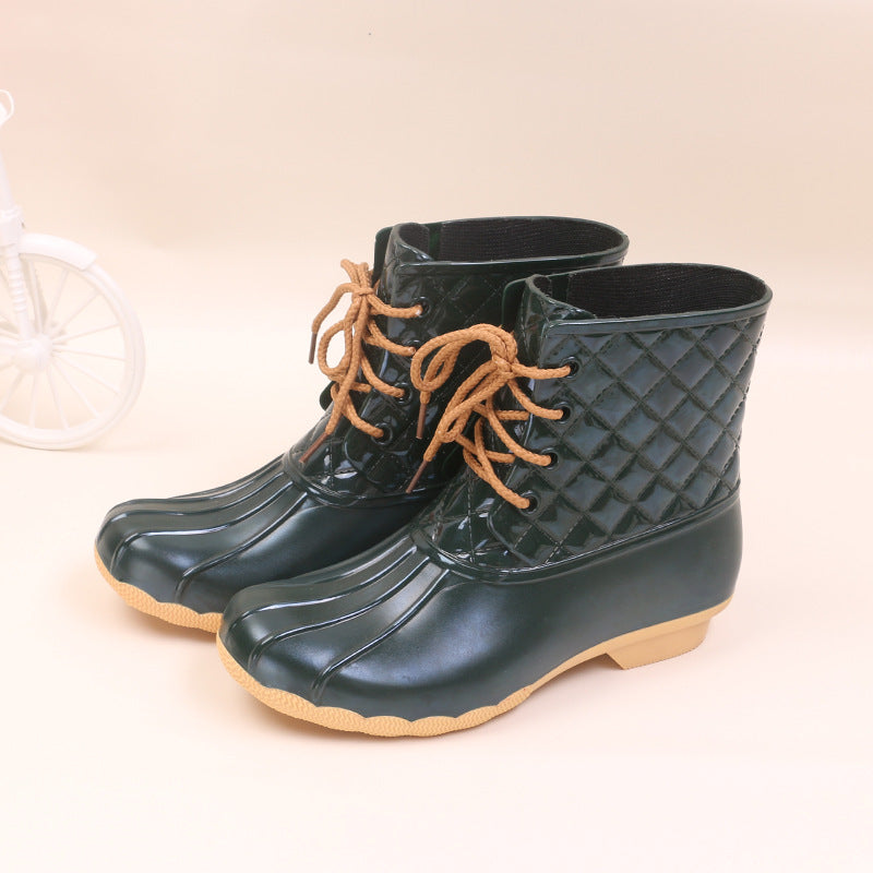 Jelly Non-slip Fashion Lace-up Rain Boots - VEX CLUB HOUSE
