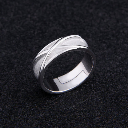 Time Ring 2-dimensional Simple Versatile Personality Opening Adjustable Men And Women Simple Bracelet Finger Ring Jewelry V E X C L U B H O U S E