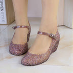 Crystal Sandals Wedge Women's Shoes Plastic - VEX CLUB HOUSE