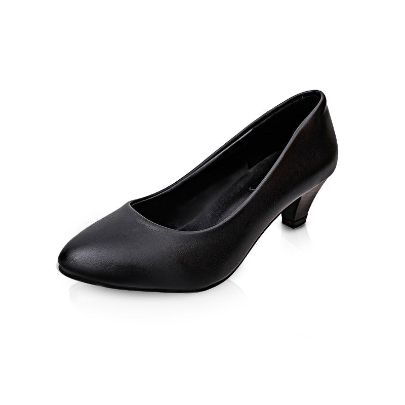 Round Toe Women's Shoes Large Size Thick Heel - VEX CLUB HOUSE
