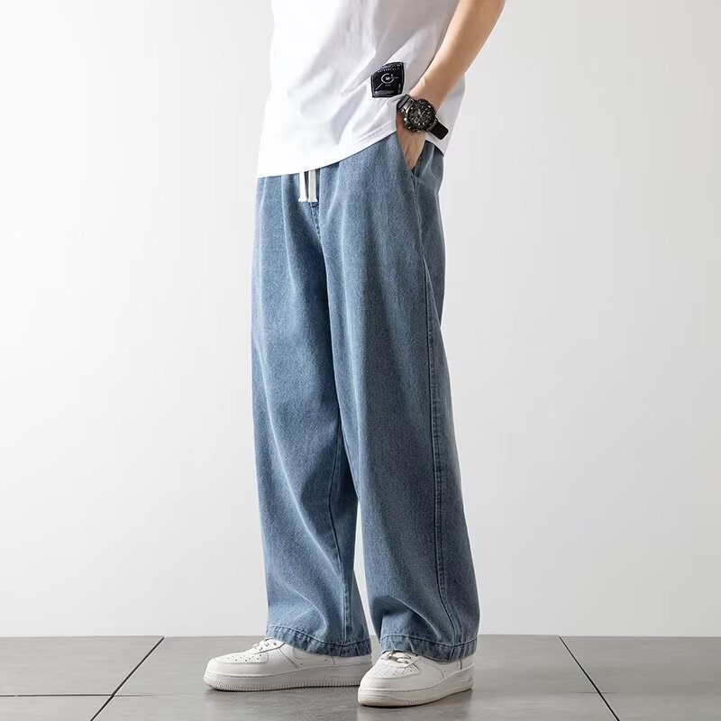 Straight Jeans Men's Spring And Summer Thin High Street Loose Wide Leg Pants - VEX CLUB HOUSE