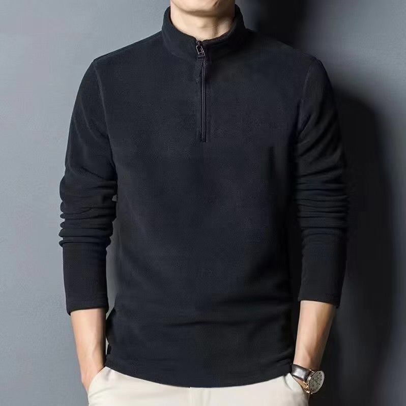 Men's Long-sleeve Mock-neck Fleece Hoodie With Zipperversatile For Winter - VEX CLUB HOUSE