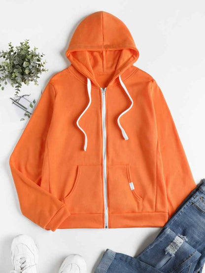 Womens Casual Sporty Cardigan With Zipper Hooded Sweatshirt - VEX CLUB HOUSE