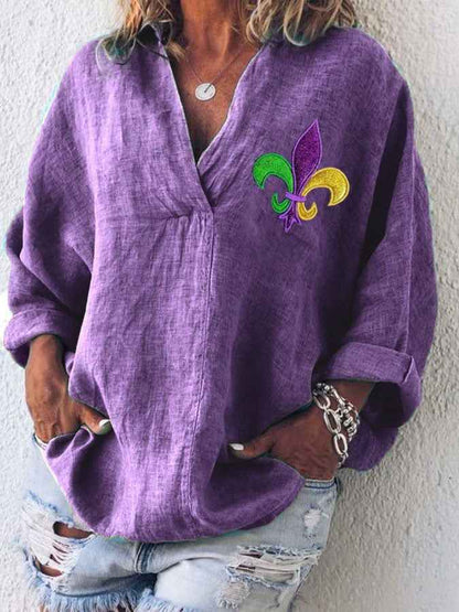 Womens American-style Digitally Printed Linen Shirt - VEX CLUB HOUSE