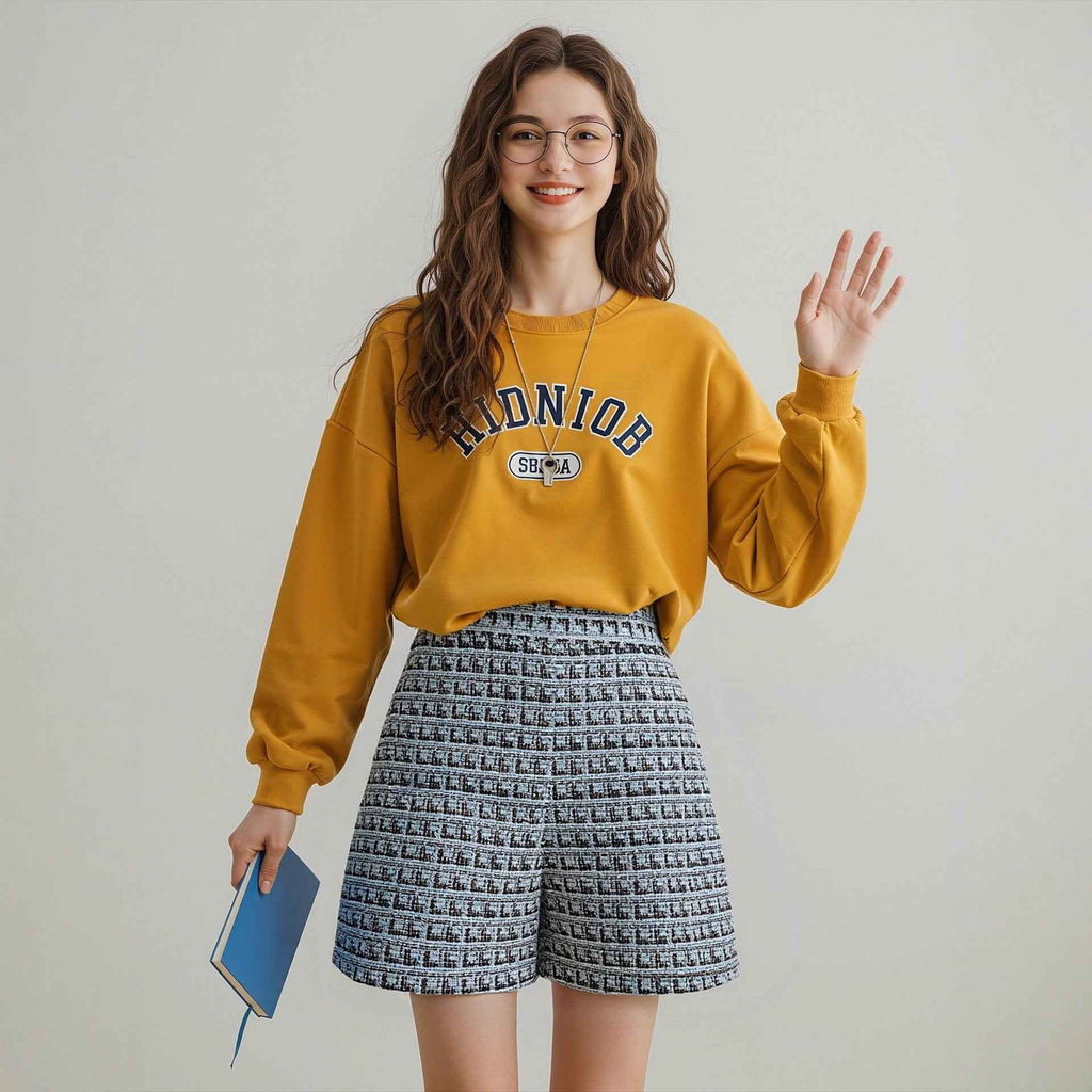 Fashionable Plaid Knitted Shorts For Women - VEX CLUB HOUSE