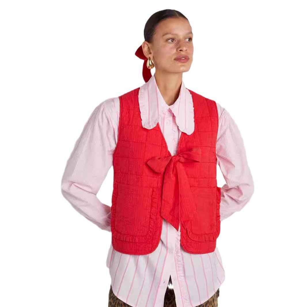 New FallWinter Womens Street-Style Lace-Up Vest Top - VEX CLUB HOUSE
