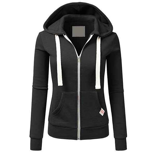 Womens Casual Sporty Cardigan With Zipper Hooded Sweatshirt - VEX CLUB HOUSE