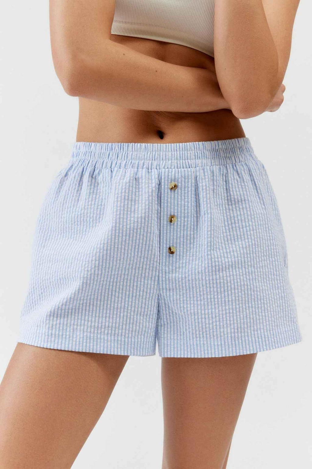 Striped Plaid Leisure Commute Shorts For Women - VEX CLUB HOUSE