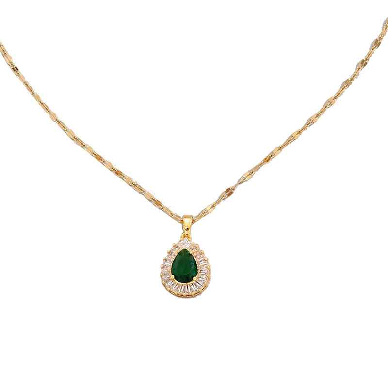 Retro Hong Kong Style Jade White Suit Necklace Earrings All-match Jewelry - VEX CLUB HOUSE