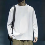 Men's Round Neck Thickened Inner Bottoming Shirt Solid Color Loose-fitting Versatile Top - VEX CLUB HOUSE
