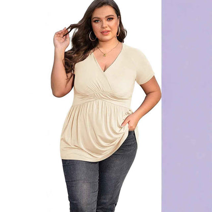Women's Plus Size T-shirt V-neck Top - VEX CLUB HOUSE